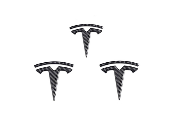 Tesla Logo Sticker (wheel & front trunk & rear trunk ) ABS Carbon Fiber